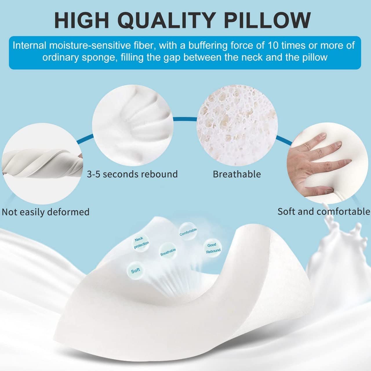 Orthopedic Cervical Memory Foam Sleeping Pillow Neck Spine Support Pillow for Neck Pain Relief